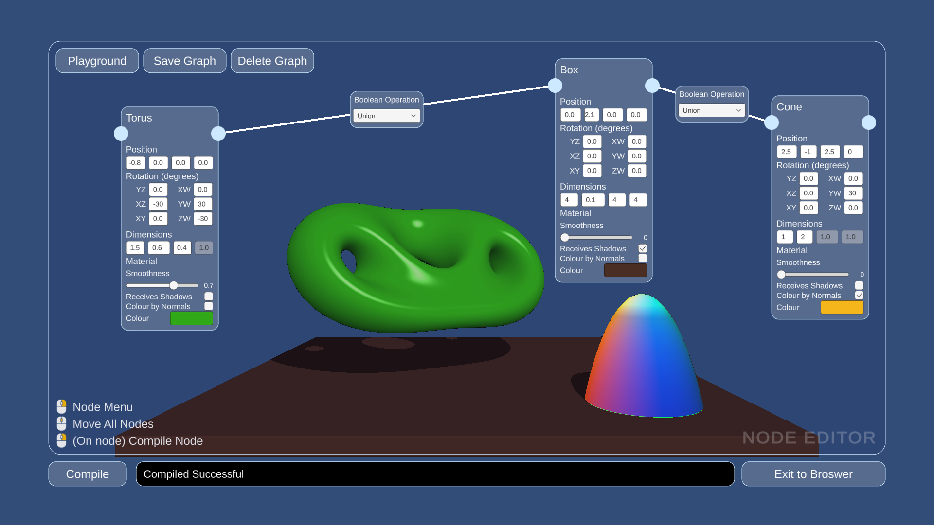 node editor materials